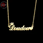 Ожерелье Goxijite ручной работы с именем и сердцем для женщин, ожерелье-чокер корона на заказ с именной табличкой в форме сердца, ожерелья в подарок любимому