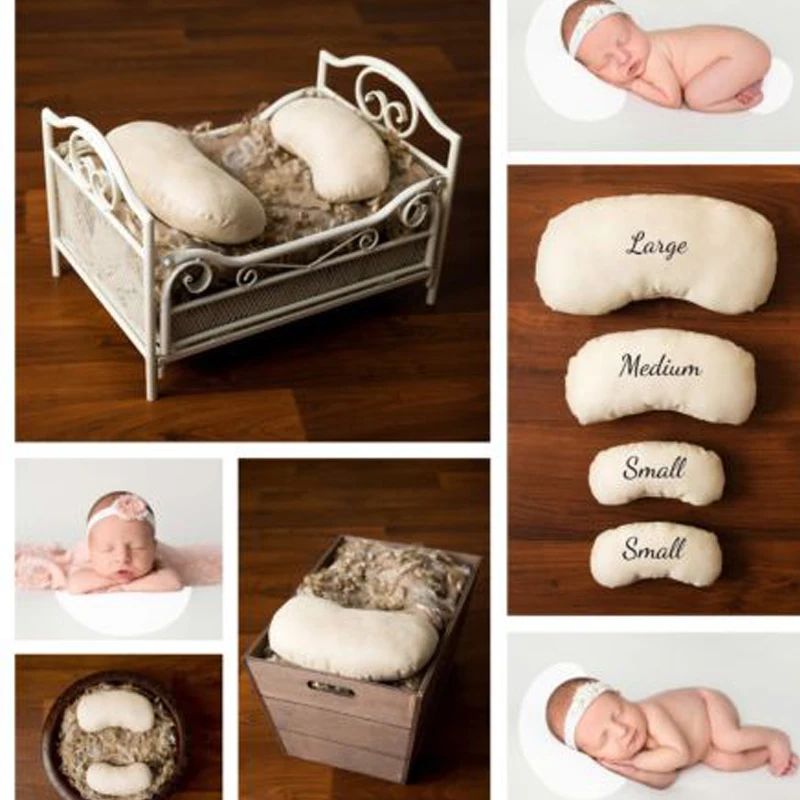

2021 HOT! 4 Pack Set Newborn Photography Props Posing Beans Pillows Baby fotografia accessories Sets Pea Pillow Filled Polyester