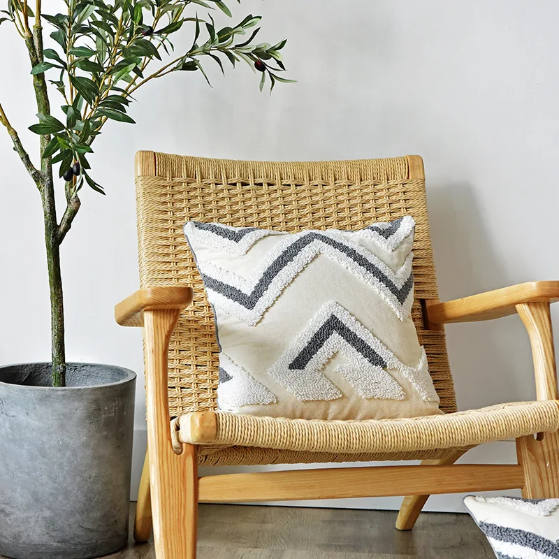 Наволочка для подушки хлопковая наволочка с вышивкой в морском стиле зигзаг 30 Х5 0