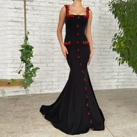 eightree black prom dresses 2022 mermaid satin floor length cherry plus size elegant evening party cocktail gowns saudi arabia