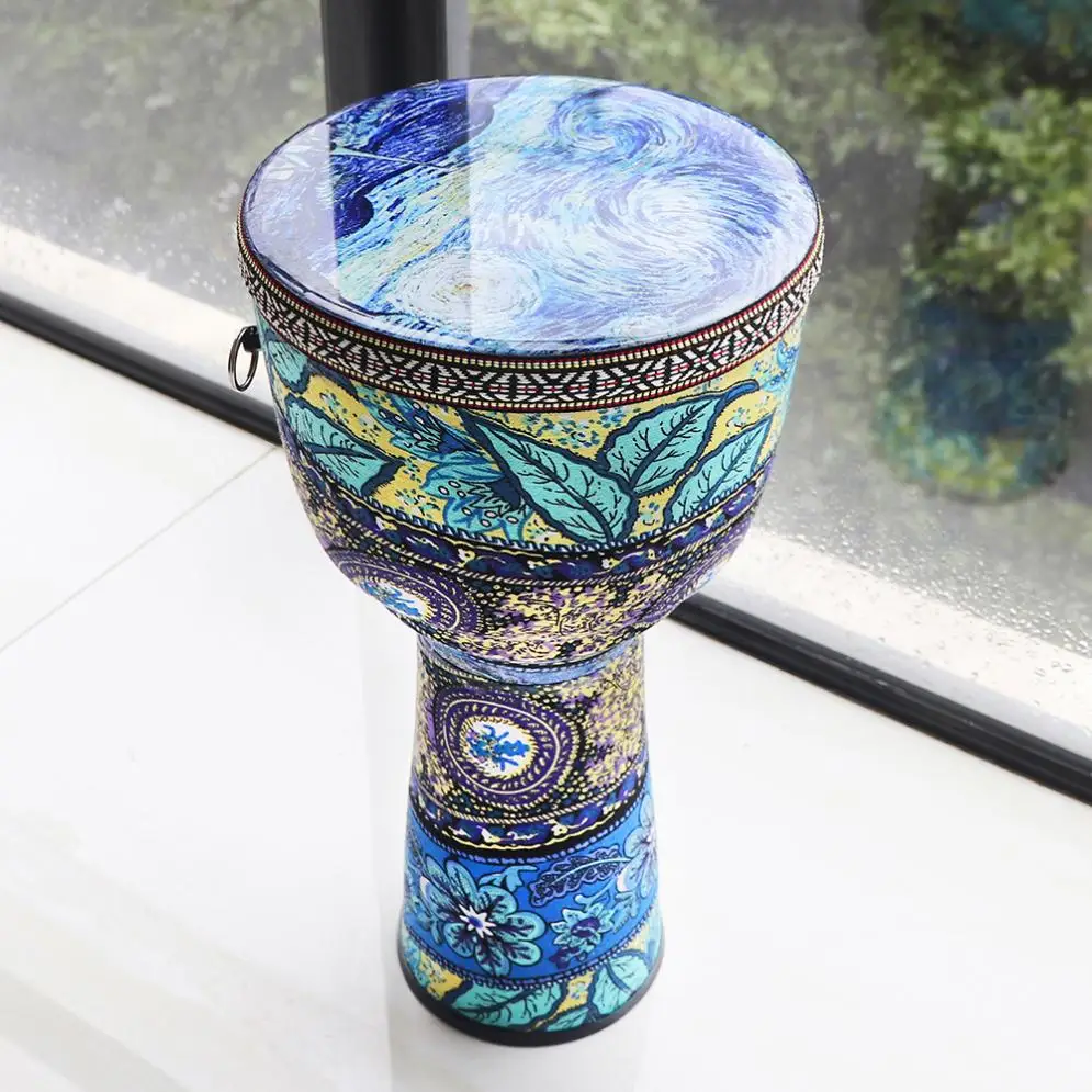 8 дюймов Африканский Djembe барабан красочные ткани искусства ABS баррель ПВХ кожи детей ручной барабан