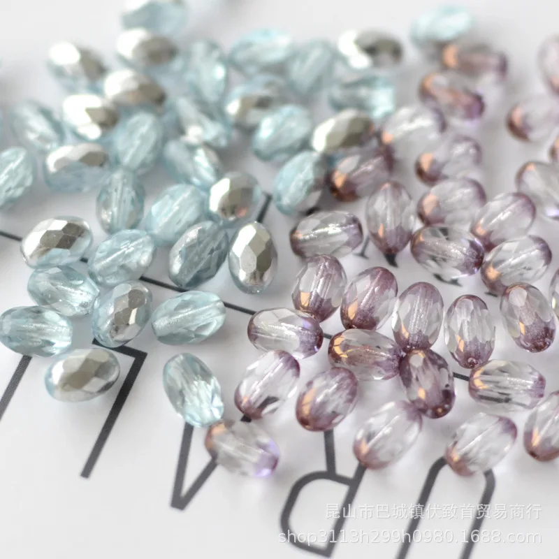 

10pcs 5*8mm Oval Blue Purple Black Cut Glass Beads DIY Making Earrings Necklace Jewelry Accessories New Fashion