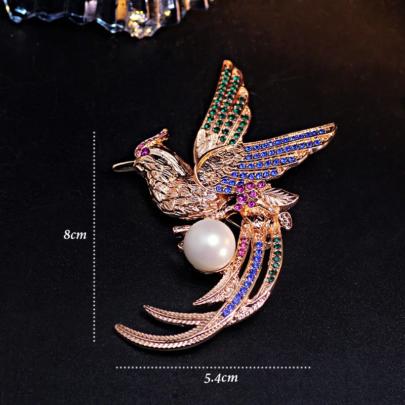 Брошь с птицами из циркония булавка для женщин золотые броши в форме животного