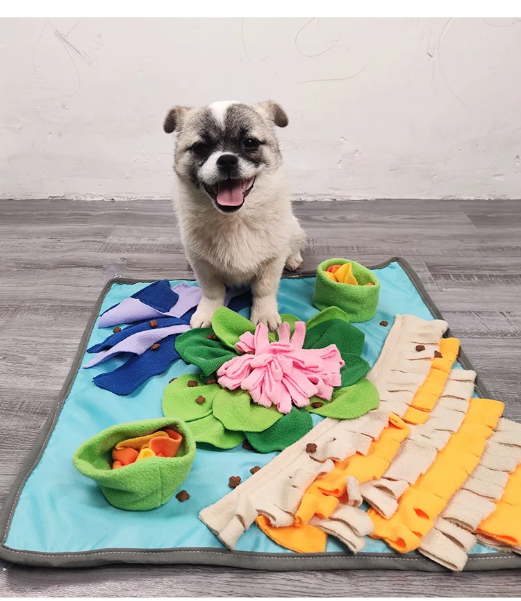 

Dog Puzzle Toys Pet Interactive Sniffing Mat Dogs Snuffle Mat Slow Feeder Pad For Encourage Foraging Skills Sniffing Soft Mat