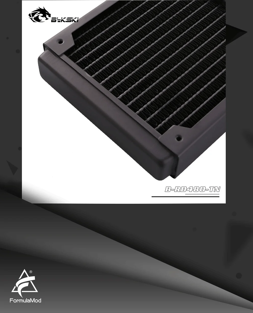 Bykski B-RD480-TN, 480 мм Однорядные радиаторы, 29 мм толщина, стандартные радиаторы водяного охлаждения, подходит для вентиляторов 120*120 мм