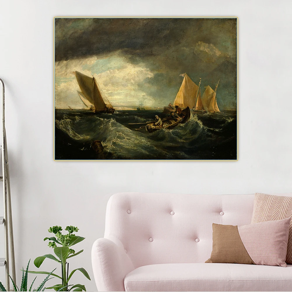 

Holover Canvas Oil Painting William Turner"Sheerness and the Isle of Sheppey"Romanticism Aesthetic Wall Art Home Decoration