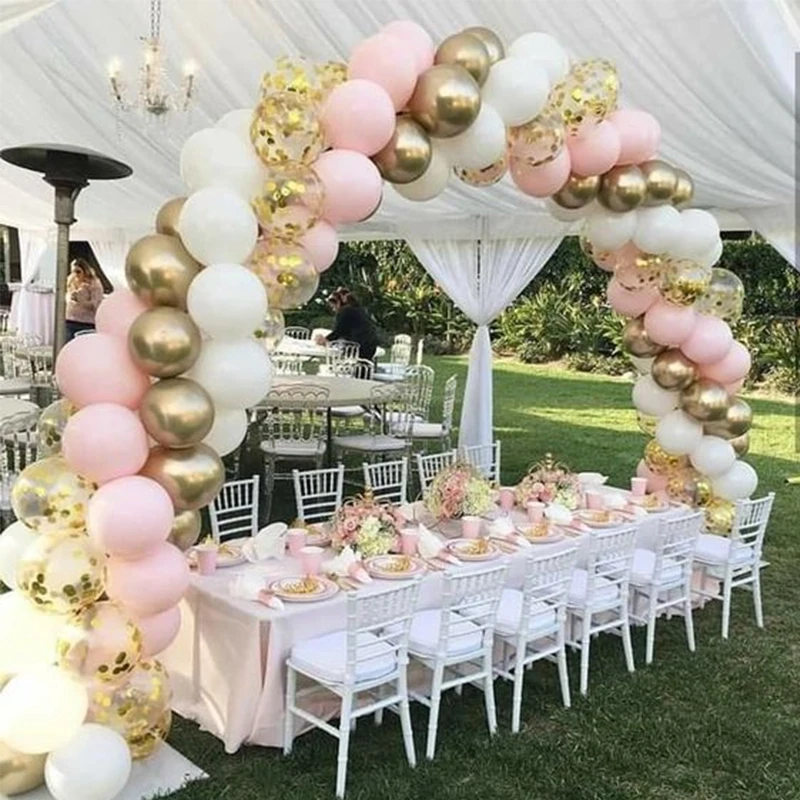 

100Pcs Macaroon Balloons Arch kit Garland gold Confetti Balloons pink white ballon Garland Wedding Decoration Birthday Party Set