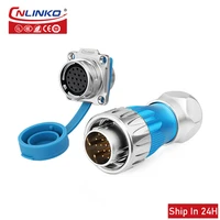 cnlinko dh24 metal quick lock connector 19pin waterproof high voltage cable connector 5a aviation dc power plug socket
