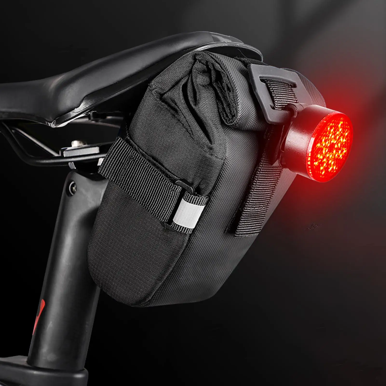

Outdoor Bike Saddle Bag Reflective Waterproof Cycling Seat Pouch Portable Seatpost Storage Bag Tail Rear Pannier Inner Tube Case
