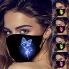 Маска для взрослых Многоразовые Дышащие маски для лица стильная светящаяся маска с принтом бабочки моющаяся ткань маска для рта маска