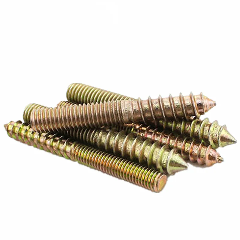 

10pc Carbon Steel hanger bolt M4-M10x30mm Double Headed Bolt Self-tapping Screw for sofa Furniture connection Fastener Hardware