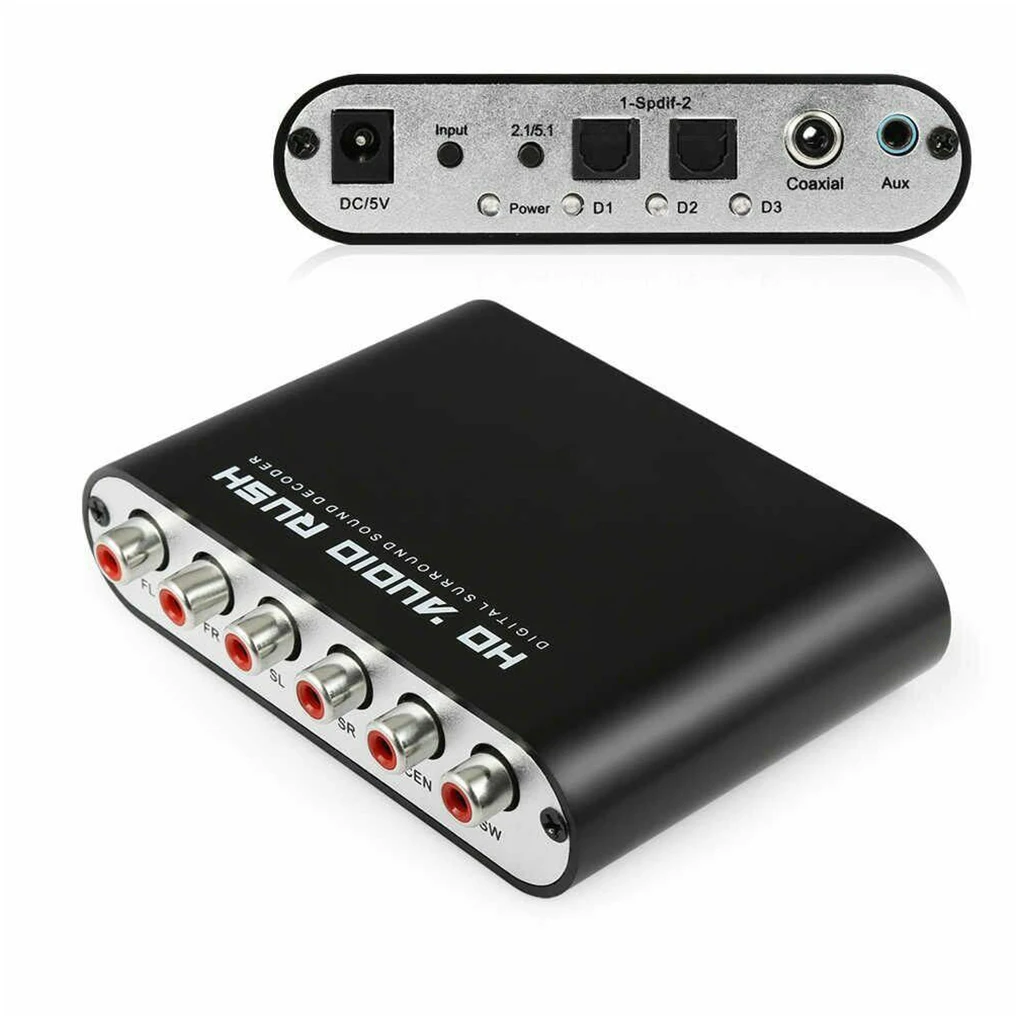 5 1 CH аудио декодер SPDIF коаксиальный к RCA DTS AC3 оптический цифровой усилитель