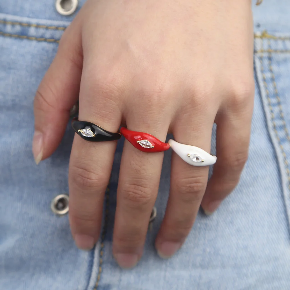 2020 классические простые очаровательные Черный красный белый цвета эмаль мужское