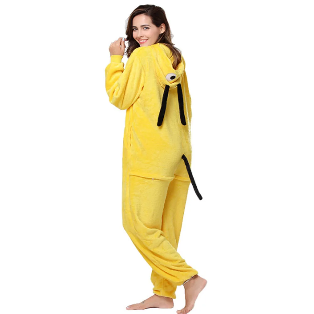 Комбинезон для взрослых милая Слитная Пижама с изображением желтой собаки