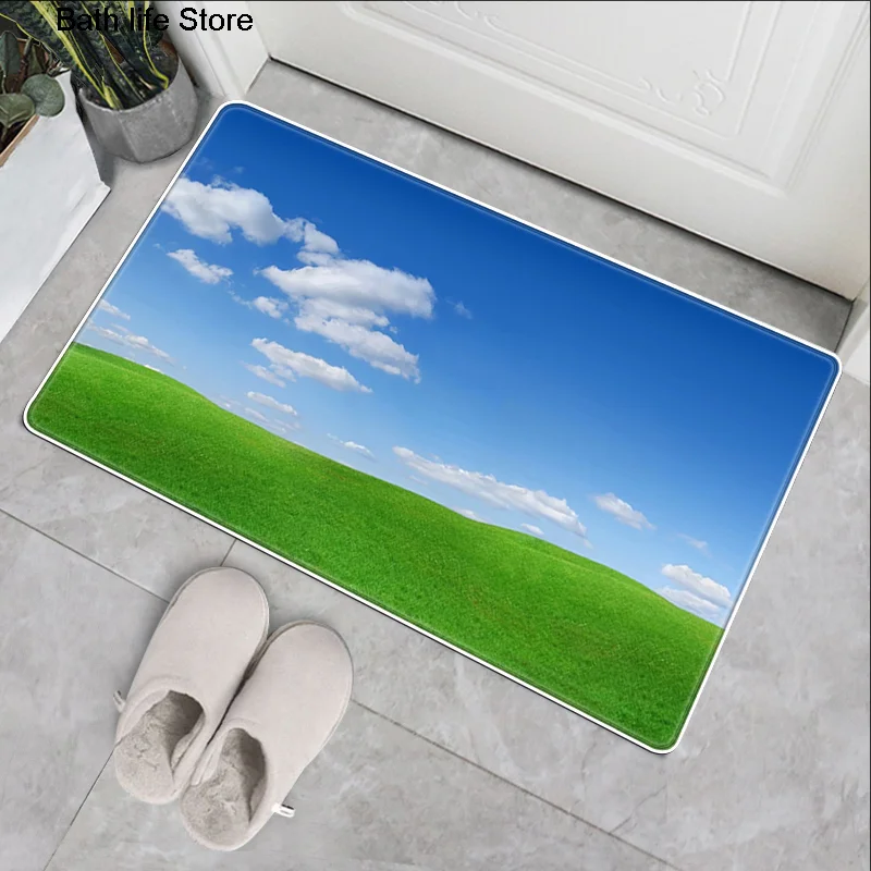 3D зеленый газон кухонный ковер Придверный коврик для спальни ванная комната