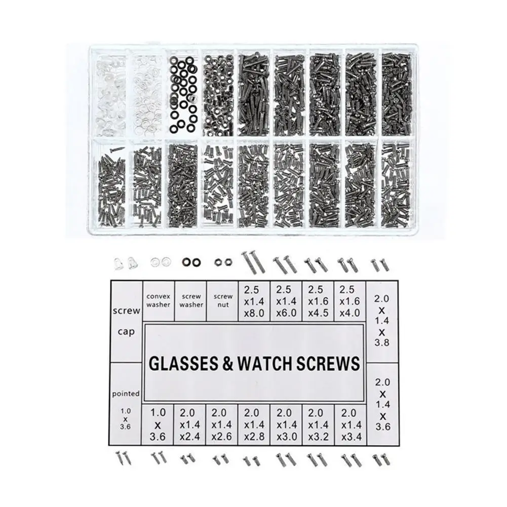 

11 Species Of Spectacles Frame Notebook Screw Small Screw Set Miniature Screw Watch White Cover Screw Dropshipping