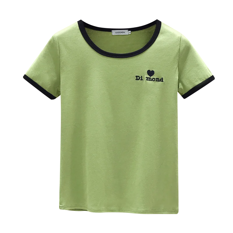 Зеленая футболка авокадо женская с короткими рукавами летняя Новинка тонкое