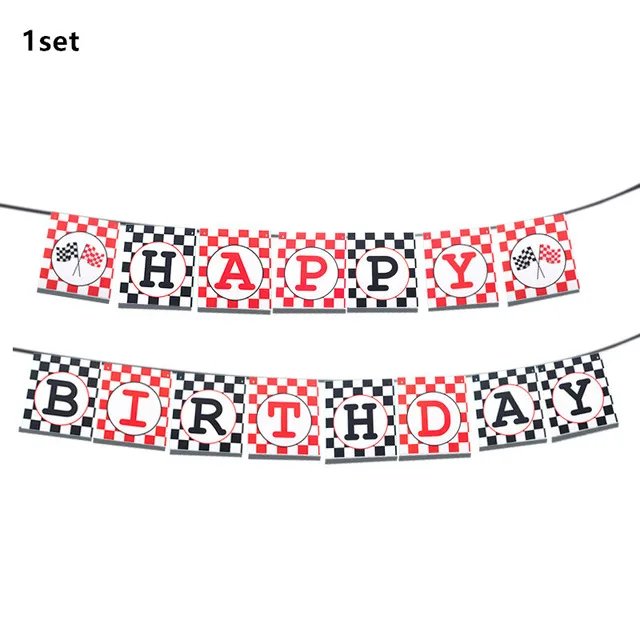 Race Car Birthday Party Supplies Black White Checkered Decorations Including Banner Pennant Balloons Tablecloth Gift Bags | Дом и сад