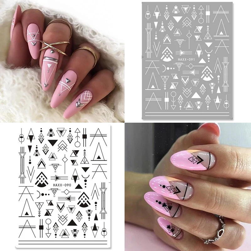 3D наклейки для ногтей Геометрическая бабочка Переводные красивые украшение