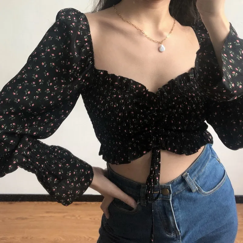 XUXI летняя рубашка во французском стиле 2020 Новая Винтажная с квадратным