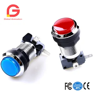 8 шт аркадная игра Посеребренная Кнопка с подсветкой