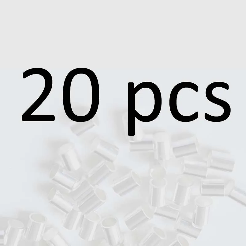 20 pieces Настоящий чистый твердый 925 пробы Серебряный обжимной концевой бисер круглая трубка для изготовления ювелирных изделий 20 шт - Цвет: 20 pieces