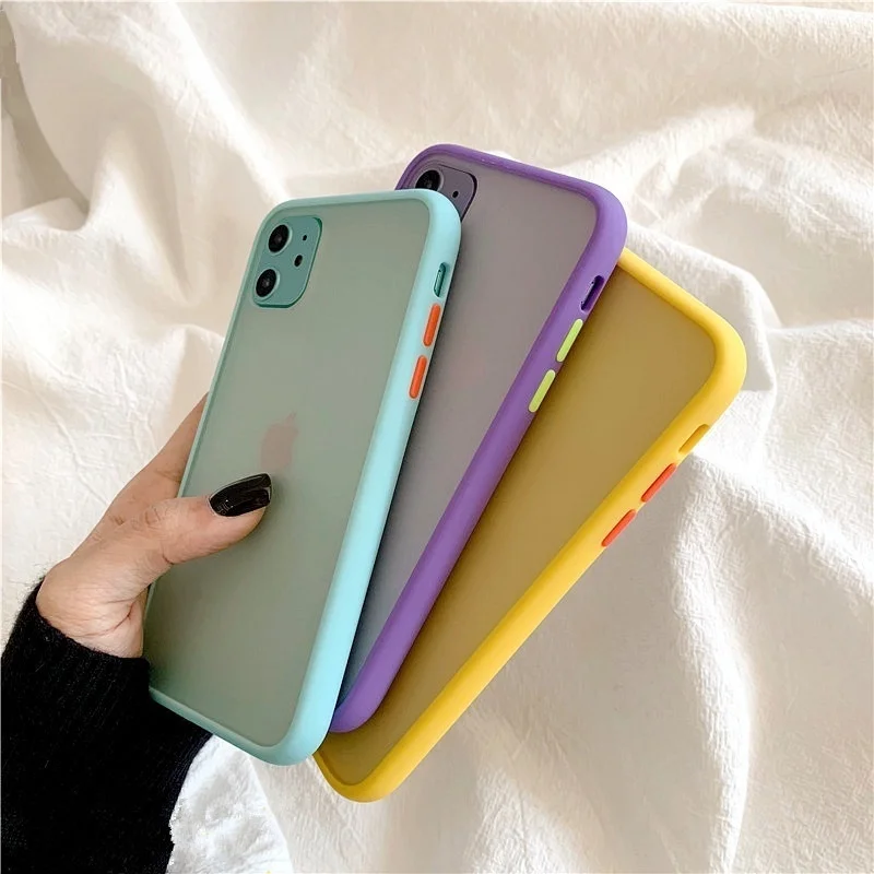 Mint Hybrid Simple Matte Bumper Phone Case for iphone 11 Pro Max XR X XS 6S 8 7 Plus Shockproof Soft TPU Silicon Clear Cover |