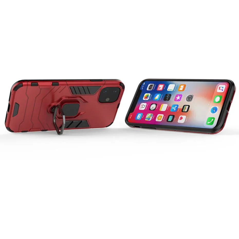 Роскошный чехол с кронштейном и кольцом для iphone 11 pro max 6 6s 7 8 plus x xr xs приятный на