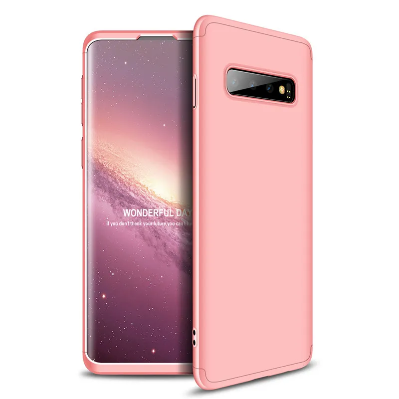 Розовый 360 полный защитный чехол для телефона samsung Note 10 Pro матовый ПК противоударный чехол для samsung Galaxy S9 S10 Plus A70 M30 чехол s - Цвет: Розовый