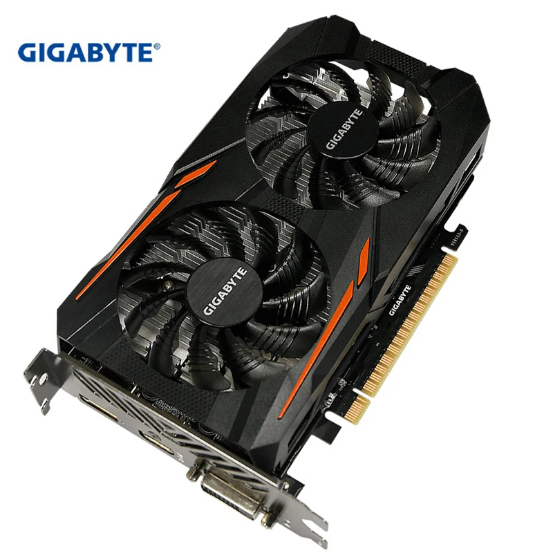 GIGABYTE Видеокарта GTX 1050 OC карта GPU 2 ГБ GDDR5 128 бит видеокарта с NVIDIA GeForce Подержанные
