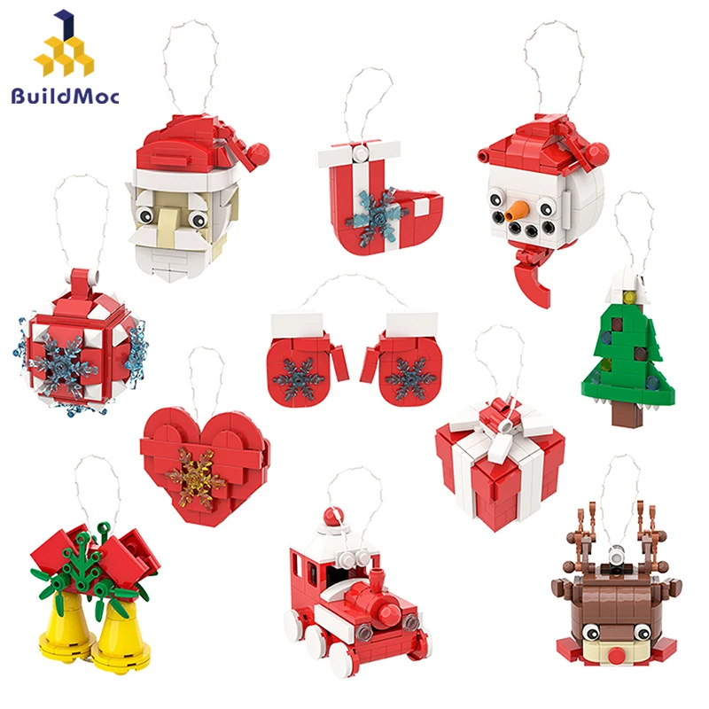 

Creator Friends Amusement park Christmas Winter Village City Train decoration Building Blocks Santa Claus Bricks Toys Gifts