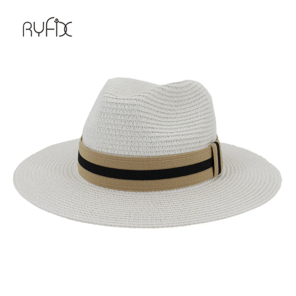 

Summer Beach Women Hat Ladies Sun Hat Casual Panama jazz Straw Hat Men Cap Sun Visor Cap Male Sombrero Chapeau Femme HA204