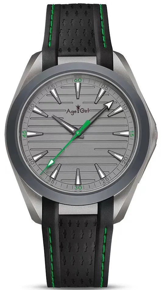 

2020 Luxury Brand New Men Watches Titanium Sport Black Rubber Automatic Mechanical Blue Hand Calendar Ultra Light