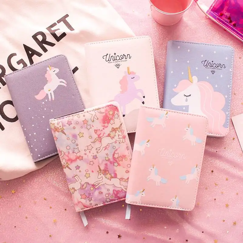 A6 Kawaii Единорог блокнот мультфильм ручная книга ежедневный еженедельный график