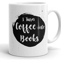 i turn coffee into books funny writer coffee mug gift for writers 11oz tea cup ceramic