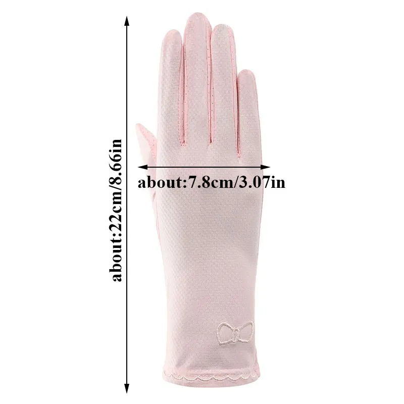 

New Women Short Gloves Sun Protection Ice Silk Gloves Anti-UV Elastic Thin Driving Full Finger Guantes Summer Sunscreen Gloves