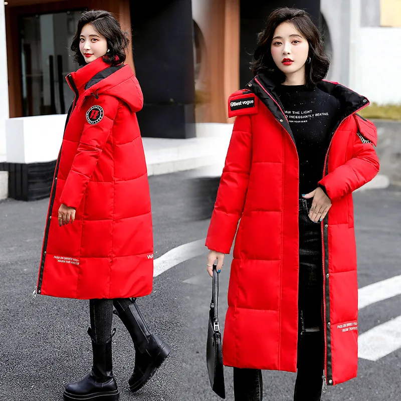

Beardon Winter New Long Printed Cotton Jacket Women's Loose Fashion Stand-up Collar Parkas Thick Down Cotton Jacket