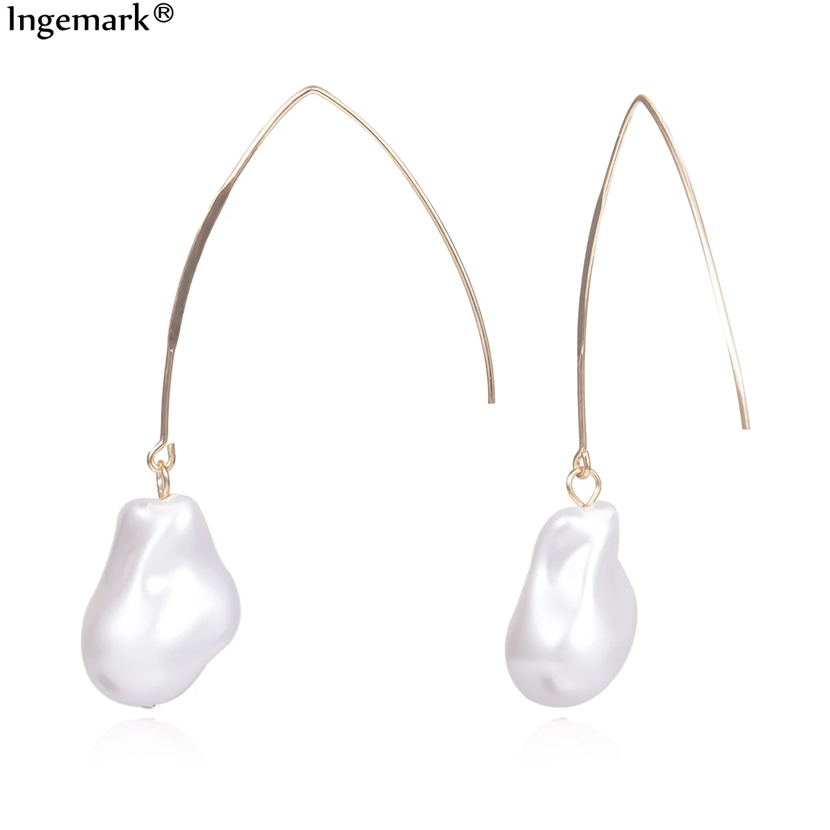 Женские Висячие серьги с жемчугом в стиле барокко эффектные геометрические