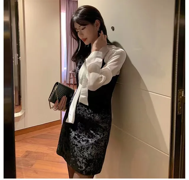 Шикарный Милый Молодежный винтажный бархатный комбинезон в Корейском стиле +