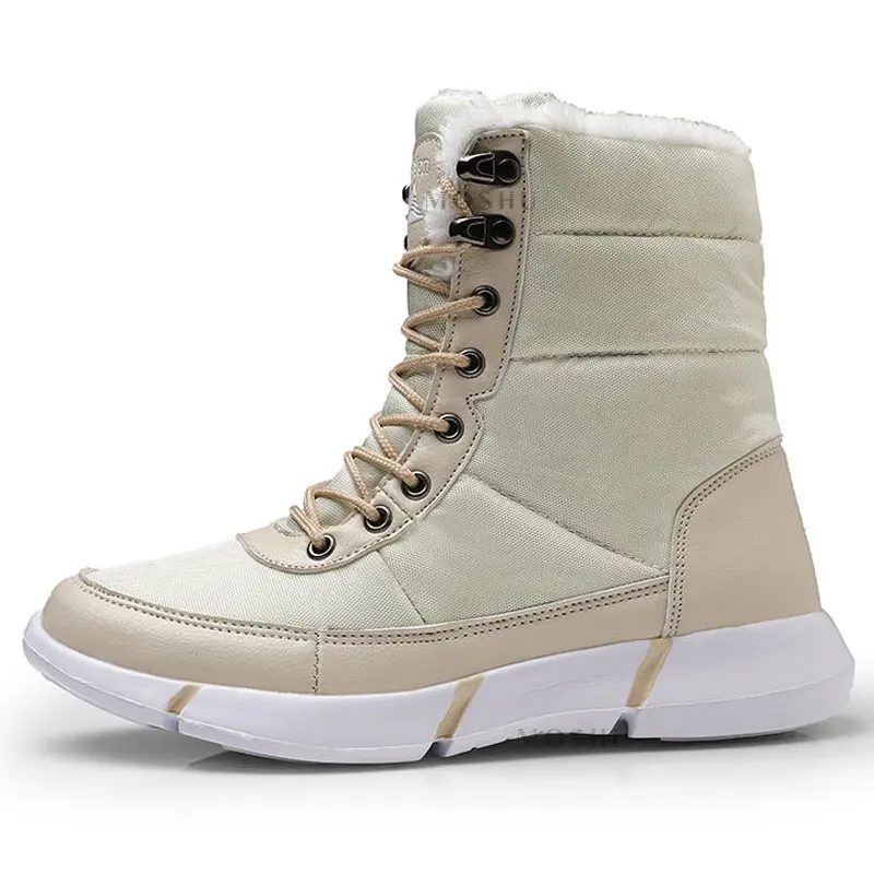 

Snow Boots Women Winter Waterproof Mid-Calf Boots With Fur Warm Platform Boots Ladies Plush Botas Mujer Invierno 2019 Plus Size