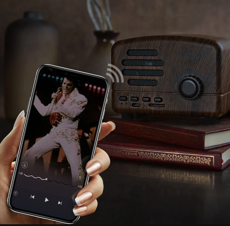 Мини Bluetooth-колонка в стиле ретро FM-радио сабвуфер портативный мини-динамик с