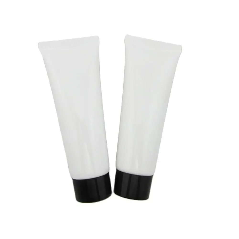 Белая пластиковая трубка 80 мл 50 шт./черная закручивающаяся крышка/эмульсионная