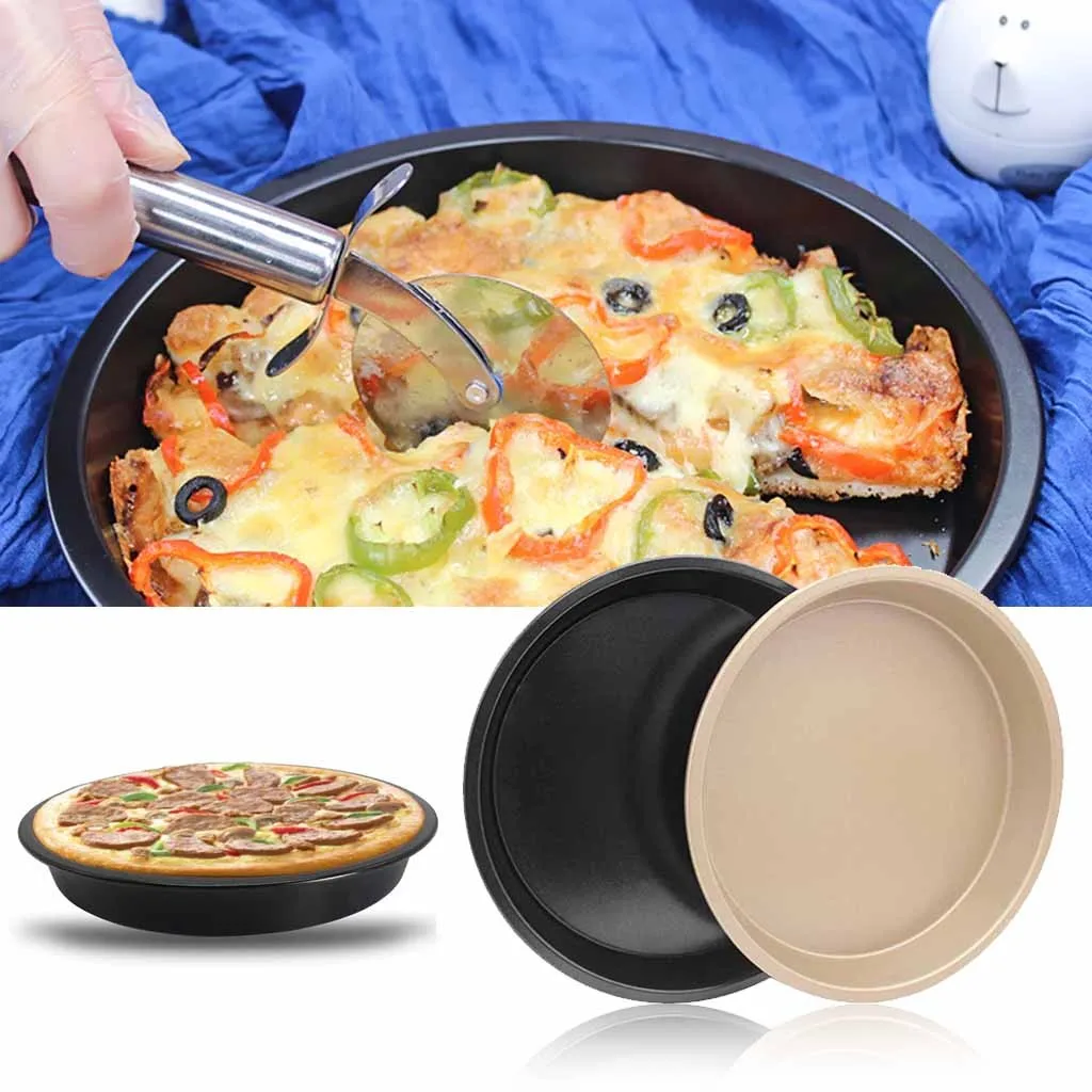 Антипригарная круглая сковорода для пиццы посуда выпечки антипригарная легко