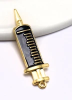 20pcs50pcs100pcs nurse hat doctor medical tools stethoscope syring diy key chain metal charm pendants jewelry making diy gifts