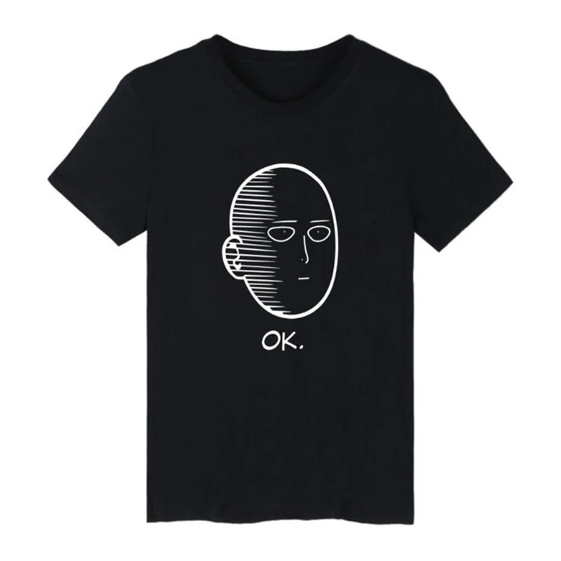 OK One Punch Man Футболка супергерой Сайтама футболка оппай мужские топы из хлопка с