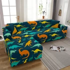 Эластичный чехол для дивана, регулируемый секционный чехол для гостиной с принтом динозавра, угловой диван