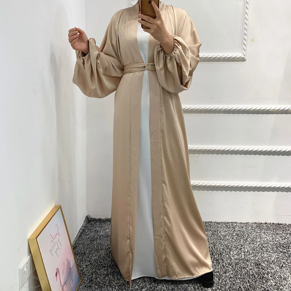 Eid Kaftan Open Abaya Дубай Турция Арабская мусульманская одежда арабское длинное кимоно