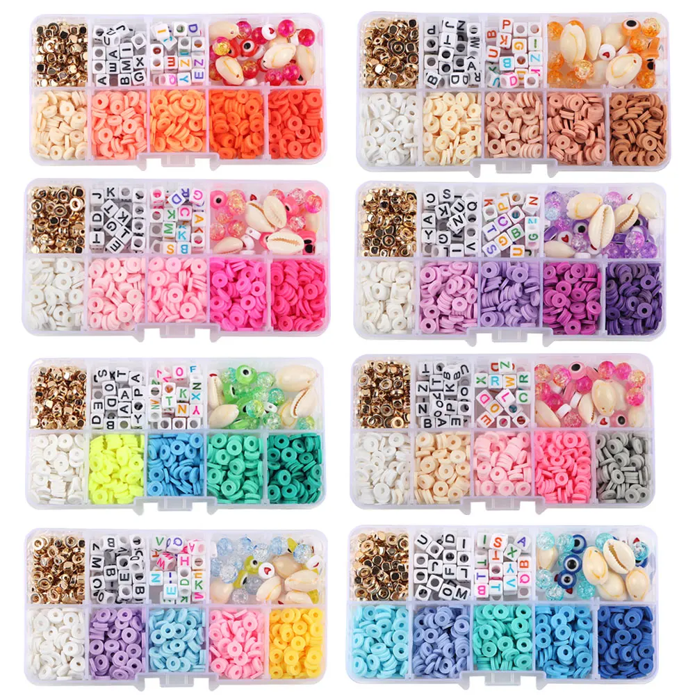 

95g/box 6mm Colorful Polymer Clay Beads Alphabet Beads Kit DIY Craft Bracelet Jewelry Making Supplies Material H1105