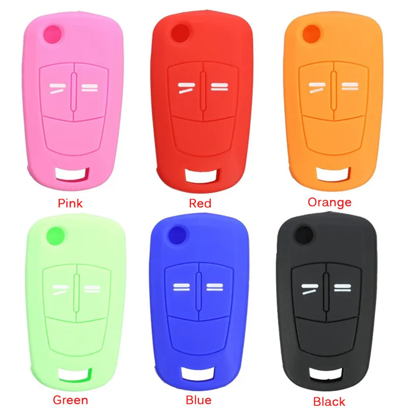 1 шт. 2 кнопки Светящийся красный черный силиконовый чехол для ключей от машины opel