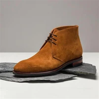 fashion mens suede leather shoes high quality retro solid color slip on mens boots casual fashion zapatos de hombre ha886